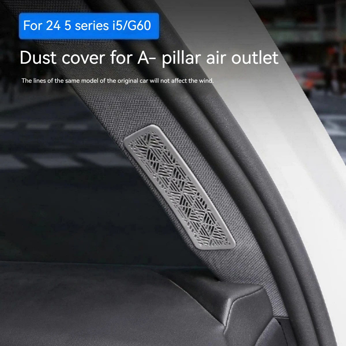 لسيارات BMW 5 Series i5 G60 2024 A-عمود منفذ الهواء غطاء غبار سيارة A-عمود الباب الأمامي عالية المدى القرن مكبر الصوت غطاء ملصق