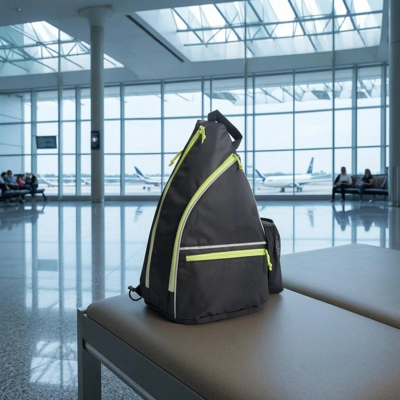 Pickleball Backpack Padded Compartment Tall Triangular Sport Rucksack with Fence Hook for Court Games and Events