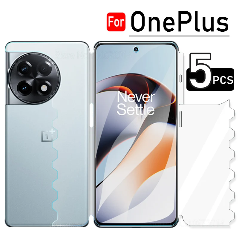 5PCS For OnePlus ACE 2 Front Back Full Cover Protection Hydrogel Film For OnePlus 12 11 10 9 8 Pro 9R 1+ 8T 9RT Screen Protector