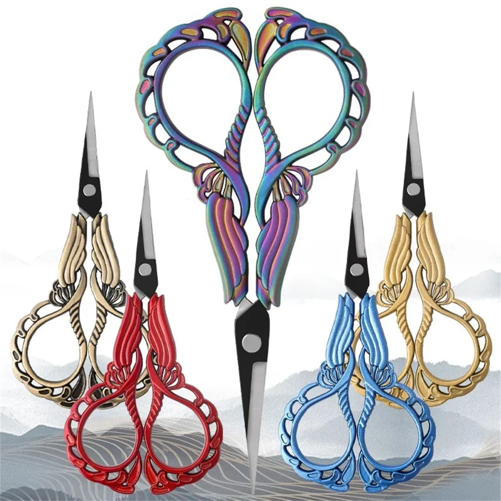 1PC, Flower Pattern Stainless Steel Vintage Scissors Sewing Embroidery Art Scissors Tailor Scissor Kitchen Shears Sewing Tool