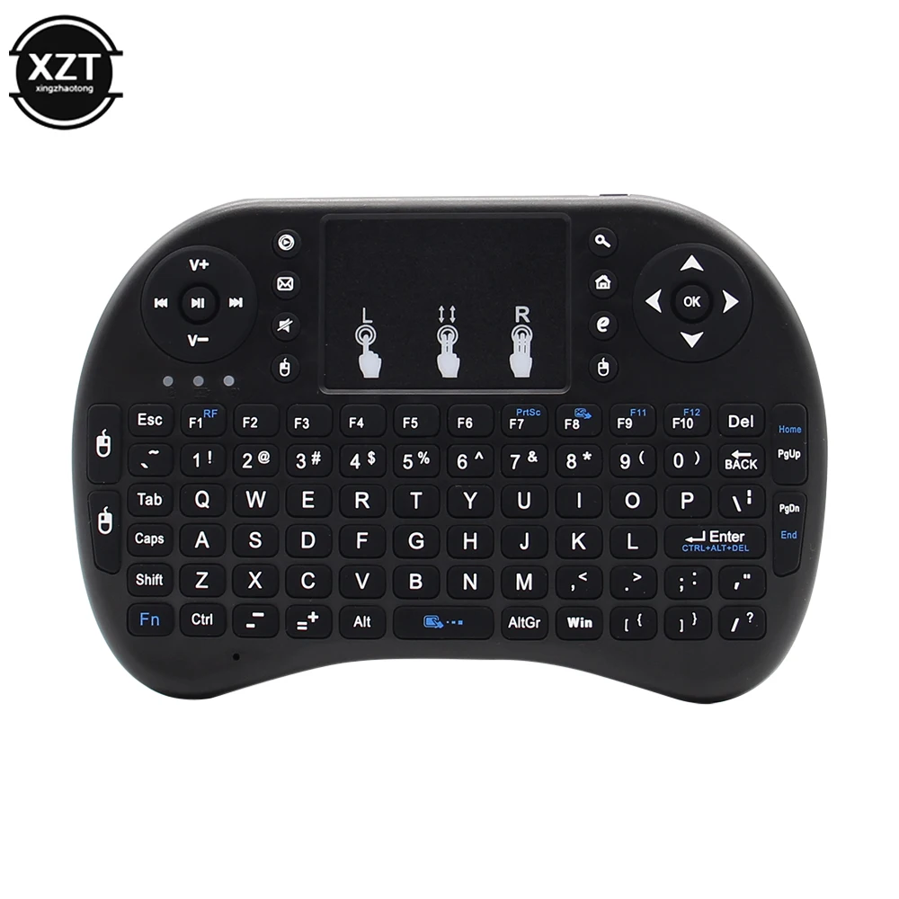 I8 Backlit Mini Wireless Keyboard English Russian Spanish Portuguese 2.4G Air Mouse Remote Touchpad for Android TV Box PC