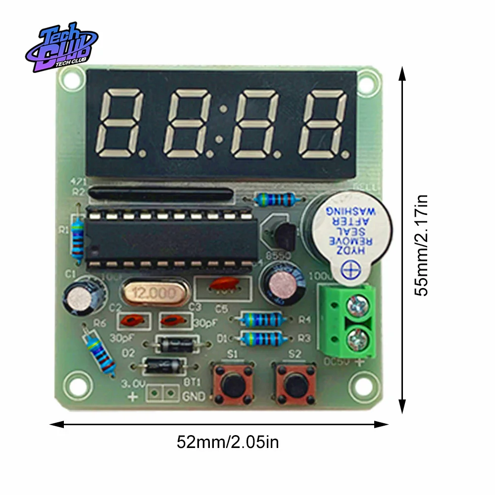 Digital 4 Bits Electronic Clock Electronic Production Suite DIY Kit Learing Kit for Electronic Component Kit