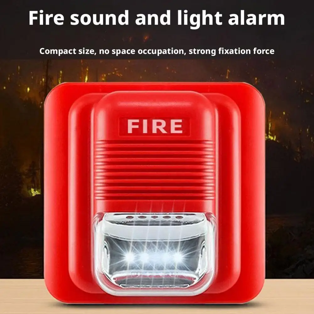 1pc Sound And Light Alarm Wired Low-power High Decibel Fire Loudspeaker 24V Home Safety Equipment Acousto-optic Alarm