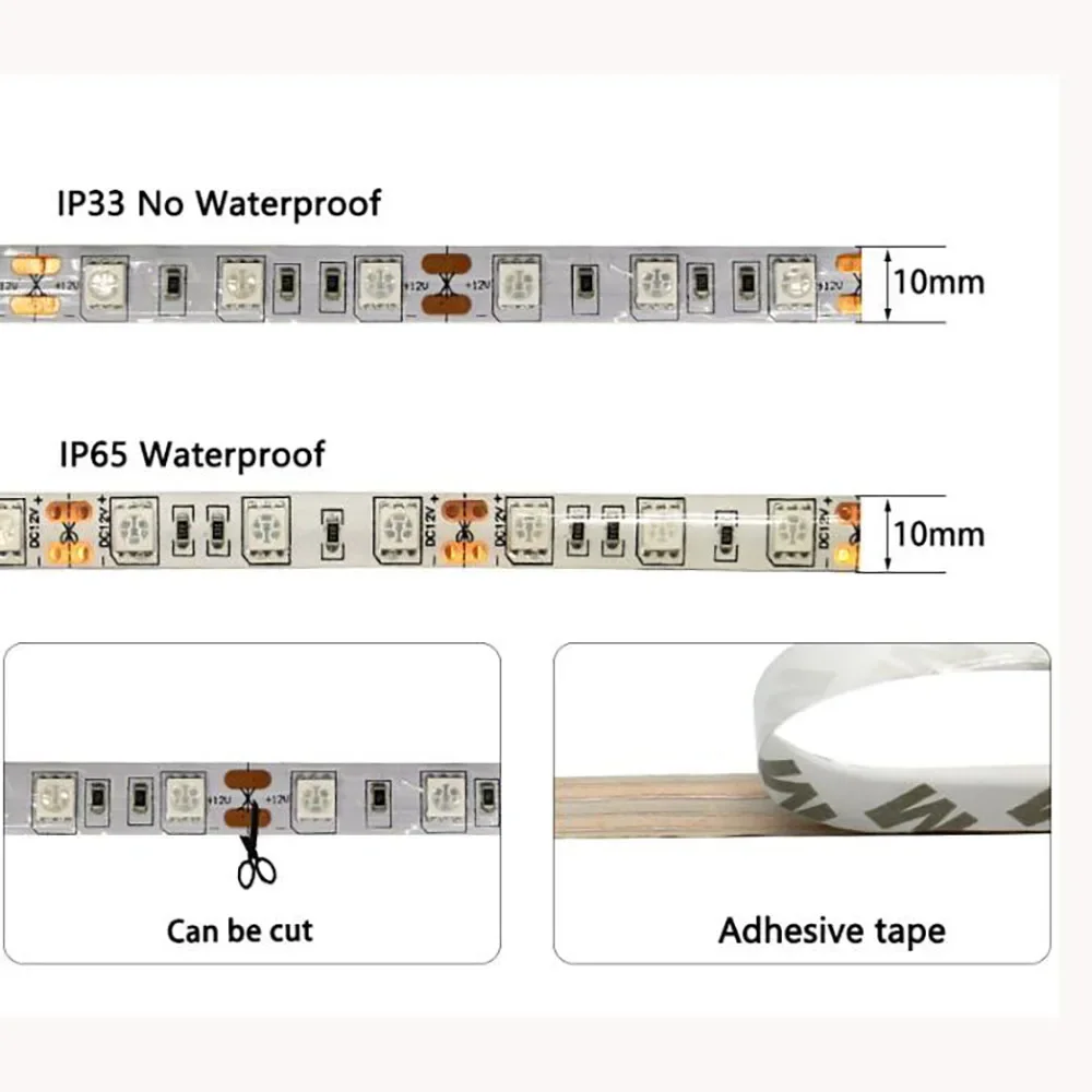 5:1 12V 5050 60LED Plant Growth LED Strip Lights High Luminous Efficiency Flower Supplementary Optical Source