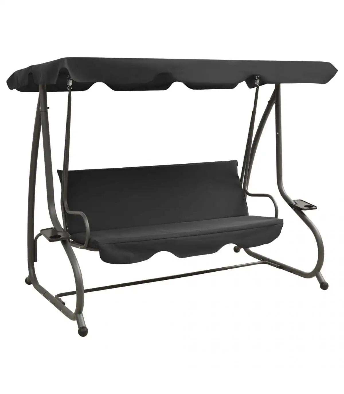 Anthracite gray canopy garden rocker bench