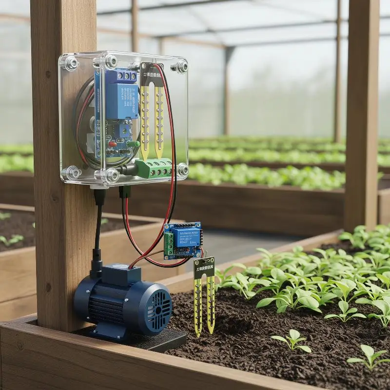Capacitive Soil Moisture Sensor Kit With Relay Module For DIY Gardening Moisture Detection