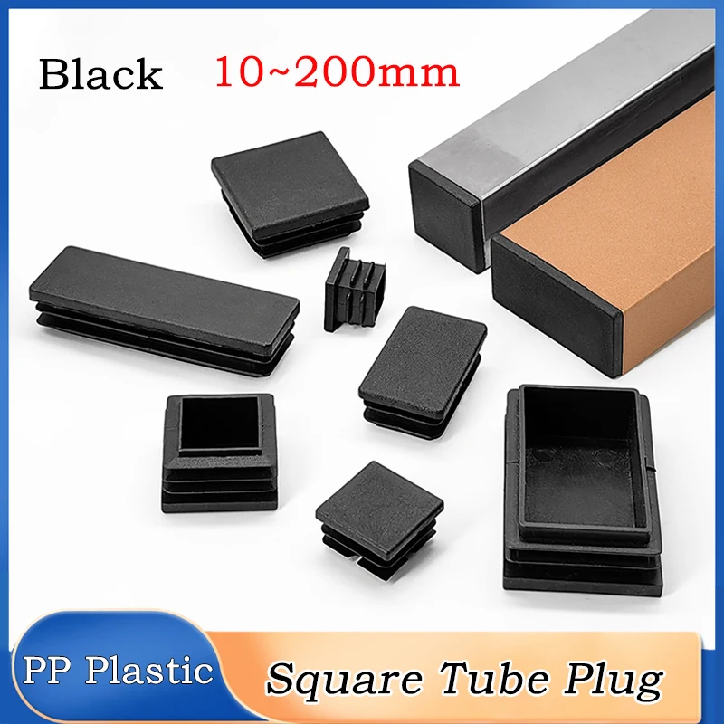 

Black Square PP Plastic Pipe Plug Furniture Tube Pipe Insert for Furniture Legs Chair Table Steel Pipe Dust Cover Plug 1~10pcs