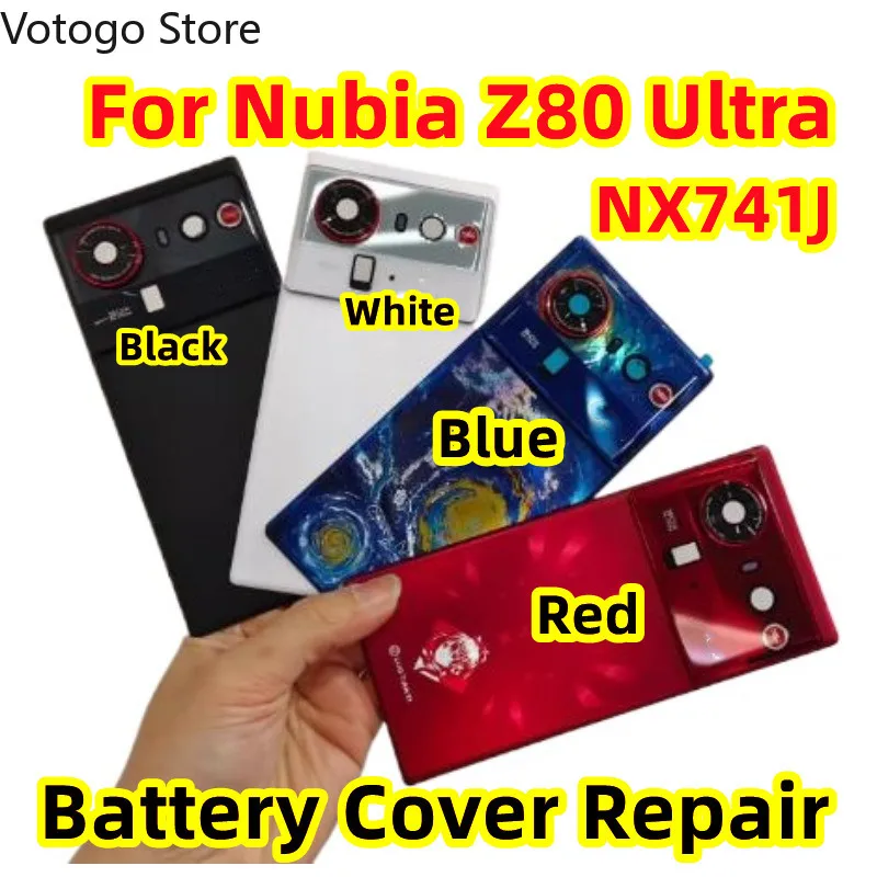 replacement-for-zte-nubia-z80-ultra，nx741j-rear-back-cover-glass-case-shell-camera-lens-frame-adhesive-battery-door-housing