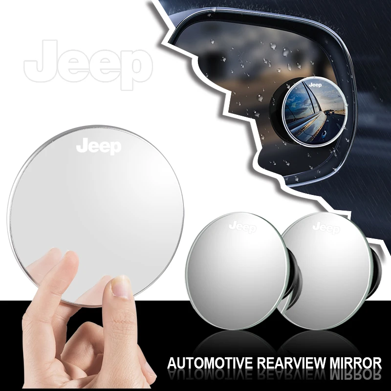 

2Pcs Adjustable 360 Degree Car Blind Spot Rear View Mirror For Jeep Grand Cherokee Xj Wk2 Wj Wrangler Jl Compass Commander