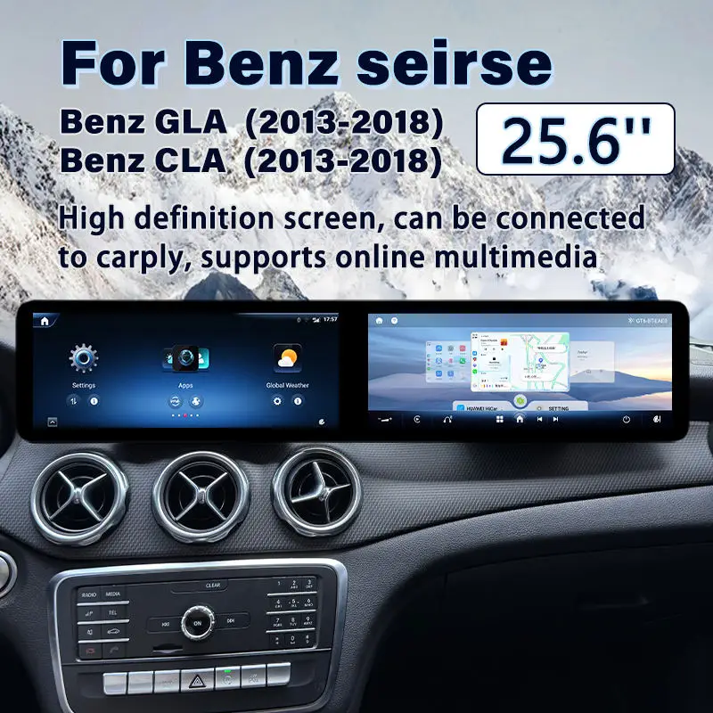 25.6 Inch 8 Core Screen Navigation Carplay for Mercedes CLA C117 GLA X156 2013-2019 Auto Multimedia Radio