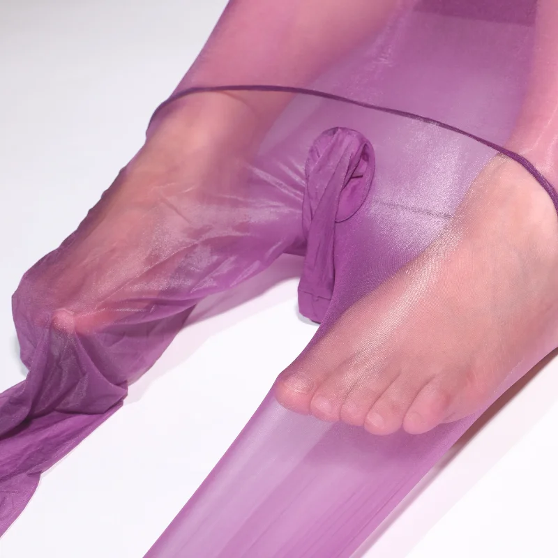 Men's Stockings Sexy Aurora Oil Shiny Glossy Ultra-Thin 640 Pins High Waist Pantyhose Transparent Elastic Pouch Sheath Sockings