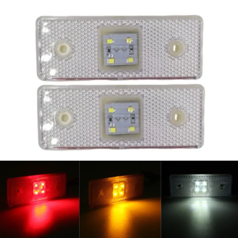 2Pcs Trailer Clearance Lights Reflector Truck Side Marker LED Light 12V 24V Wagon RV Camper Indicator Lamp White Red Amber