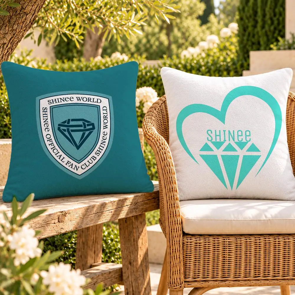 Group K-Pop SHINee Cushion Cover Soft Plush Throw Pillow Cover Washable Sofa Bed Patio Chair Home Decor