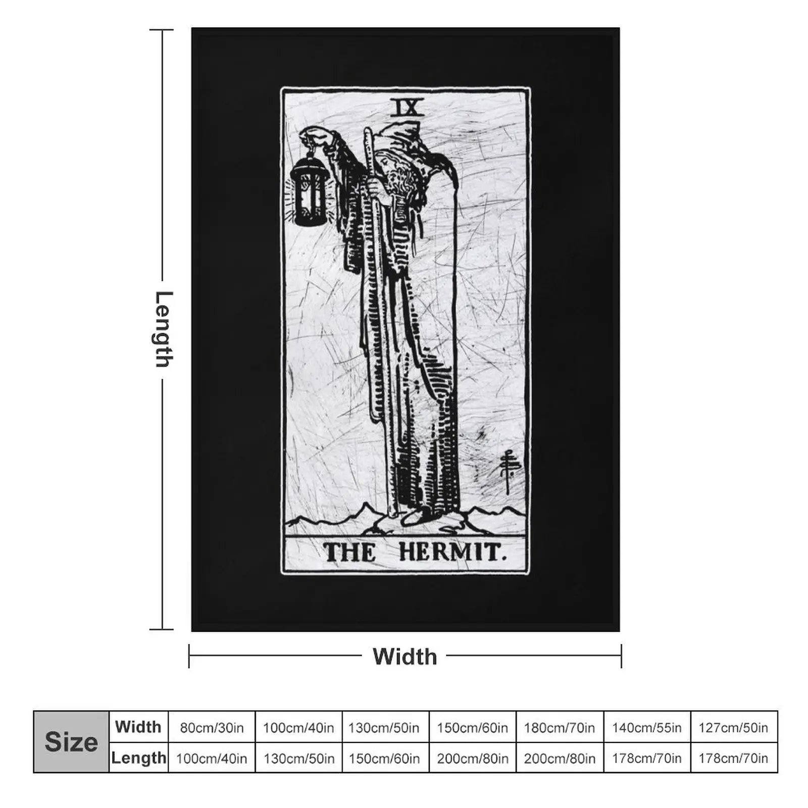 The Hermit Tarot Card - Major Arcana - fortune telling - occult Throw Blanket Hairys Thermals For Travel Blankets