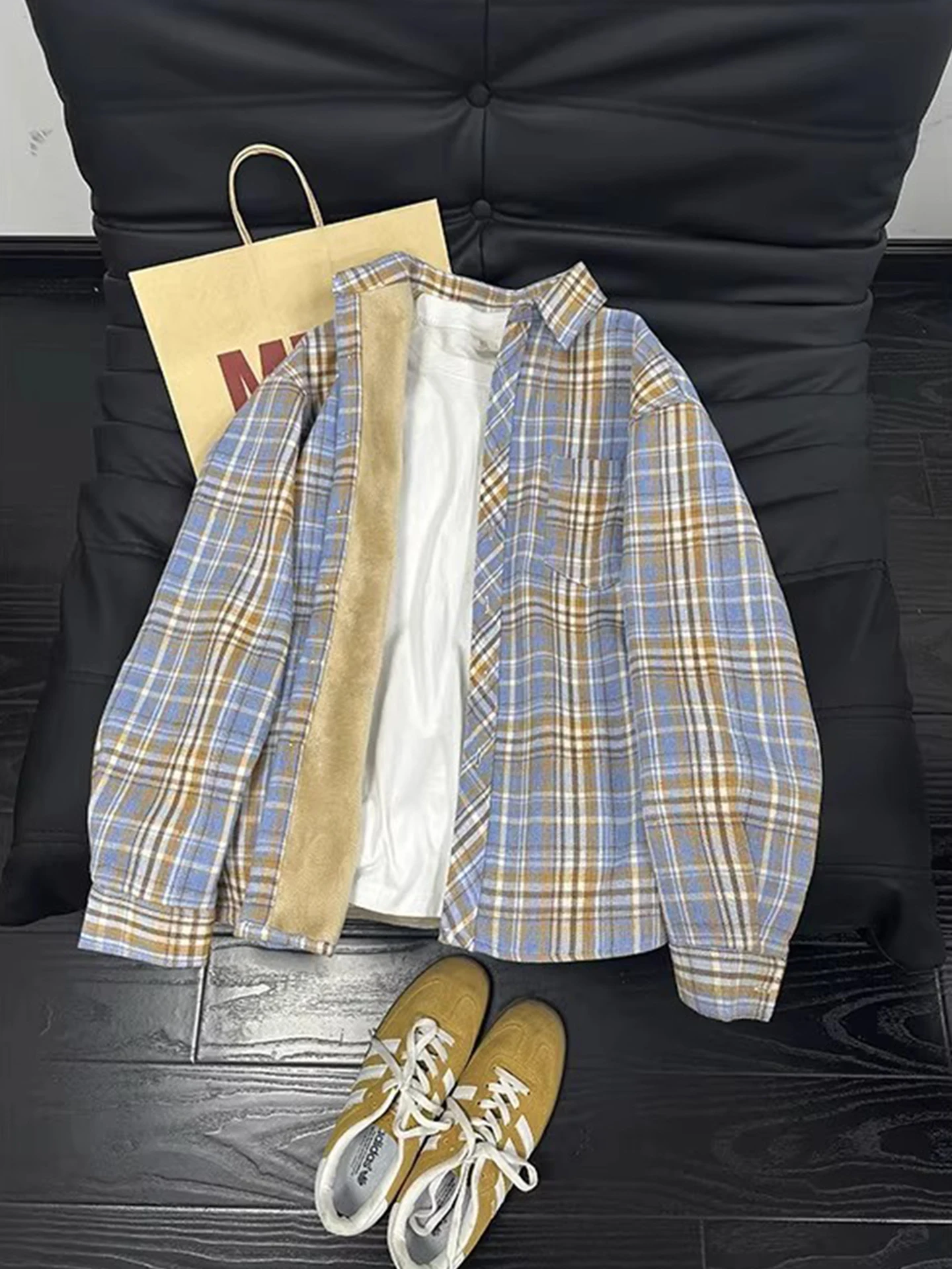 

Мужская теплая зимняя куртка в клетку, свободного кроя, на пуговицах, в стиле ретро, повседневная, молодежная мода