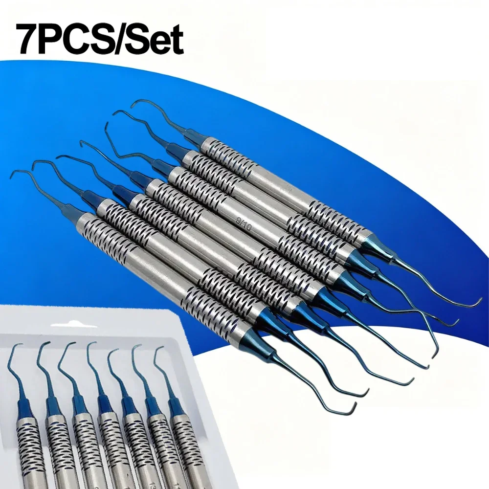 7Pcs Dental Teeth Scaler Cleaning Periodontal Gracey Curette Curettes Bone Curettes Perio Scalers Oral Care Tool Teeth Whitening