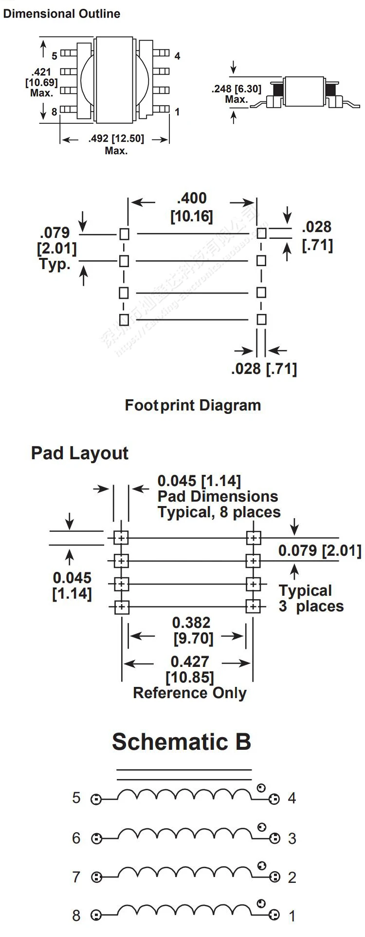 2pcs SMT Common Mode Choke Coil Power Inductor Inductance 10uH 2A Signal Line Filter Magnetic Ring