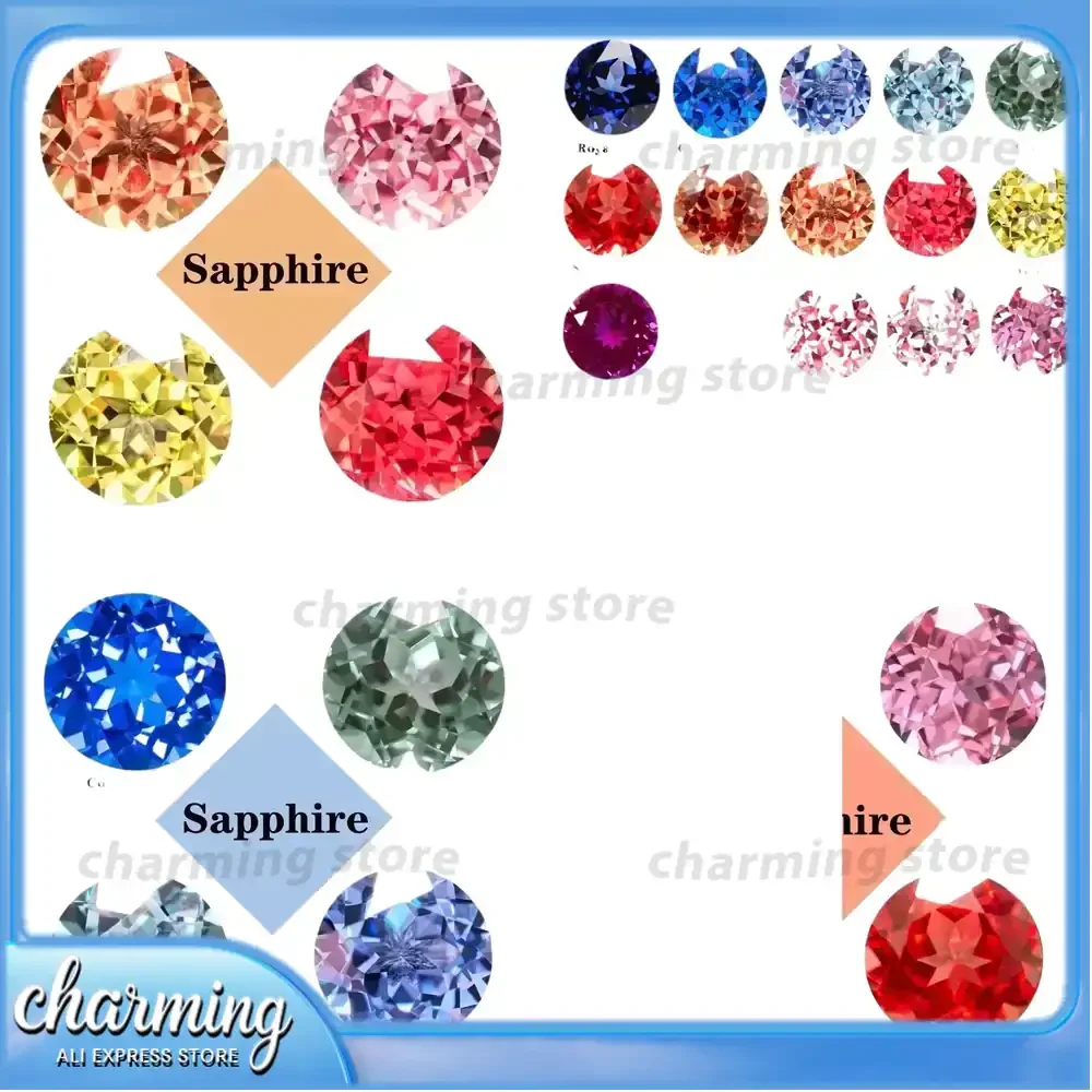 

Lab Grown Sapphire Gemstone Round Cut Orange Red Lotus Yellow Fire Lotus for AGL Certificate Lab Created Sapphire Natural