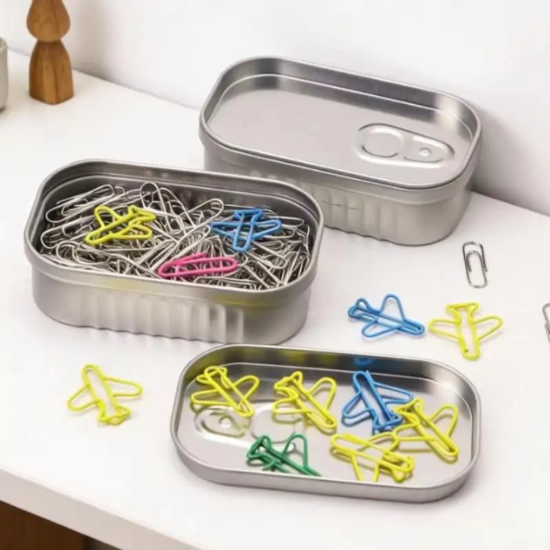 [Sardine Can Shaped Storage Tin Box Portable Metal Material Sealed Jar With Lid For Storing Small Items Household Goods]
