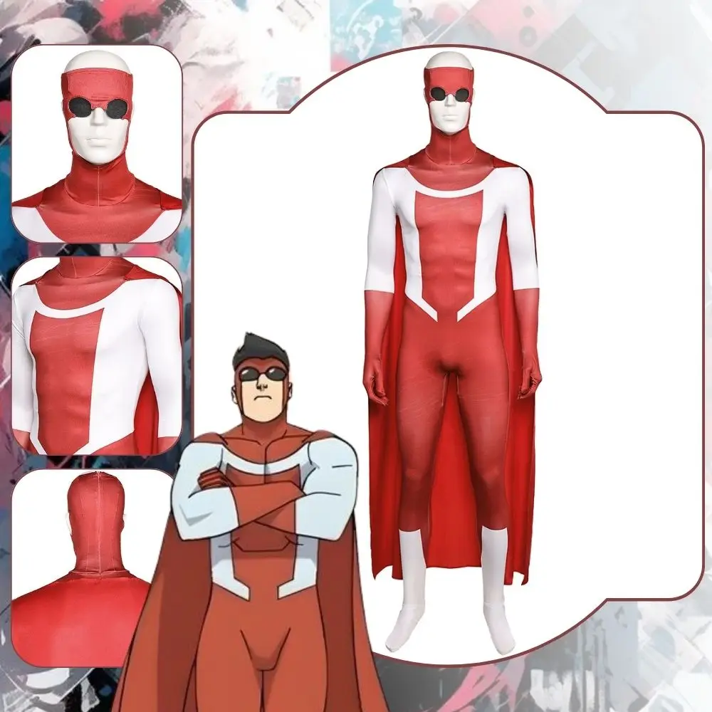 Invincible Mark Grayson Cosplay Fantasia Costume Disguise for Men Zentai Suit Jumpsuit Roleplay Outfits Halloween Carnival Suit