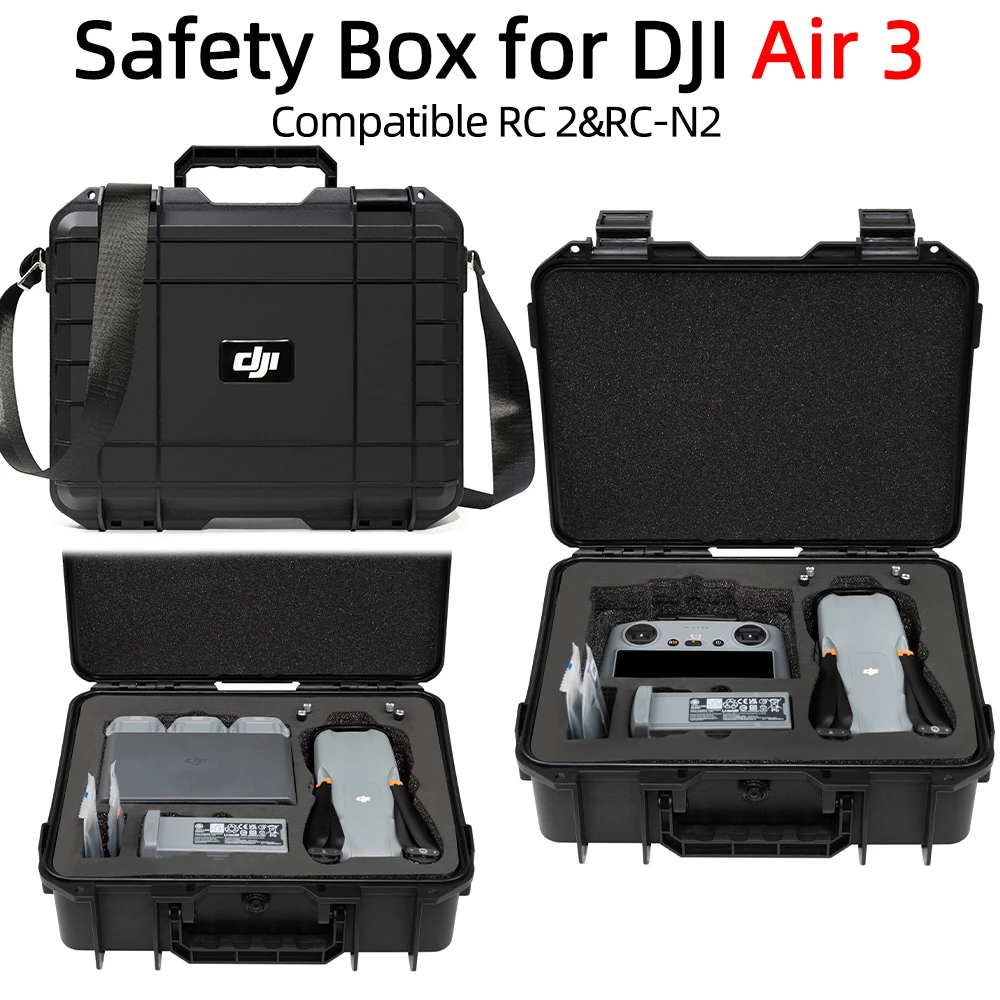 กล่องเก็บรักษา DJI Air 3 RC 2/RC N2 สีดำ-ขาว พร้อมระบบป้องกันระเบิด คุ้มครองโดรนได้อย่างมั่นใจ