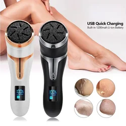 Professional Electric Callus Remover For Feet - Rechargeable Foot Care Kit With 3 Heads, Dander Vacuum Cleaner, LCD Display