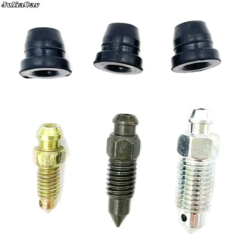 2Pcs Auto Car Motorcycle Brake Pump Brake Caliper Bleed Exhaust Screw Nipple Dust Cap Car Accessory