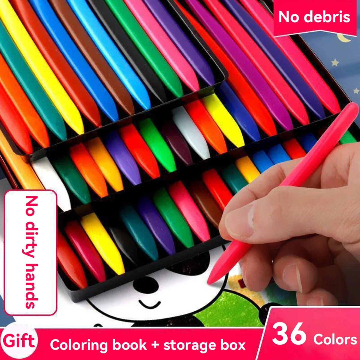 

Multi-colors Plastic Triangle Crayon Set DIY Artist Supplies Hand-washable Crayons for Kids Gruesos Office Cultural Supplies