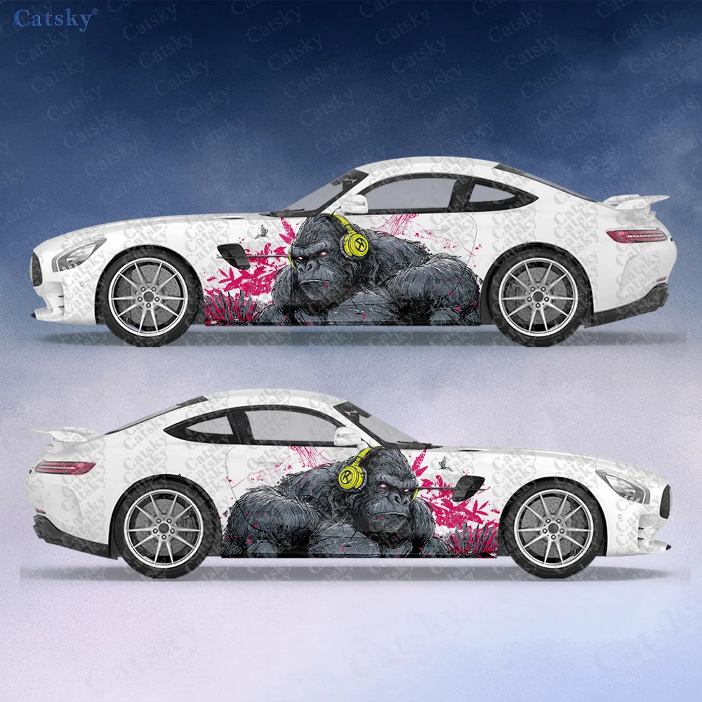 

2 шт. наклеек на боковые части автомобиля с изображением орангутанов, самоклеящиеся, из ПВХ, водонепроницаемые и устойчивые к царапинам, аксессуар для автомобиля, подарок