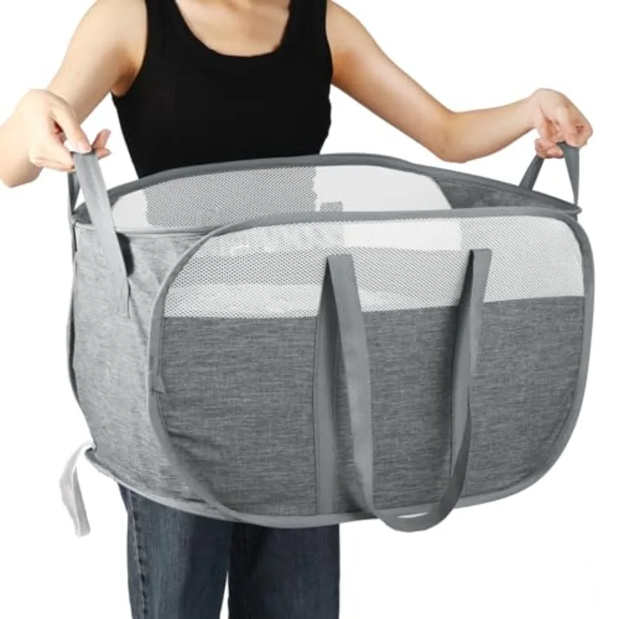 

Collapsible Laundry Baskets, Tear Proof Pop Up Laundry Hamper with Dual Handles, Durable Foldable Laundry Basket, Easy to Carry