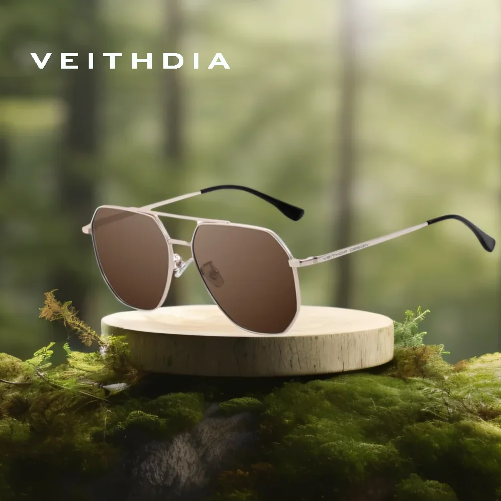 VEITHDIA Marke Fashion Pilot Polarisierte Sonnenbrille V082T58 UV400 Linse Outdoor-Fahrbrille Retro-Sonnenbrille für Männer und Frauen
