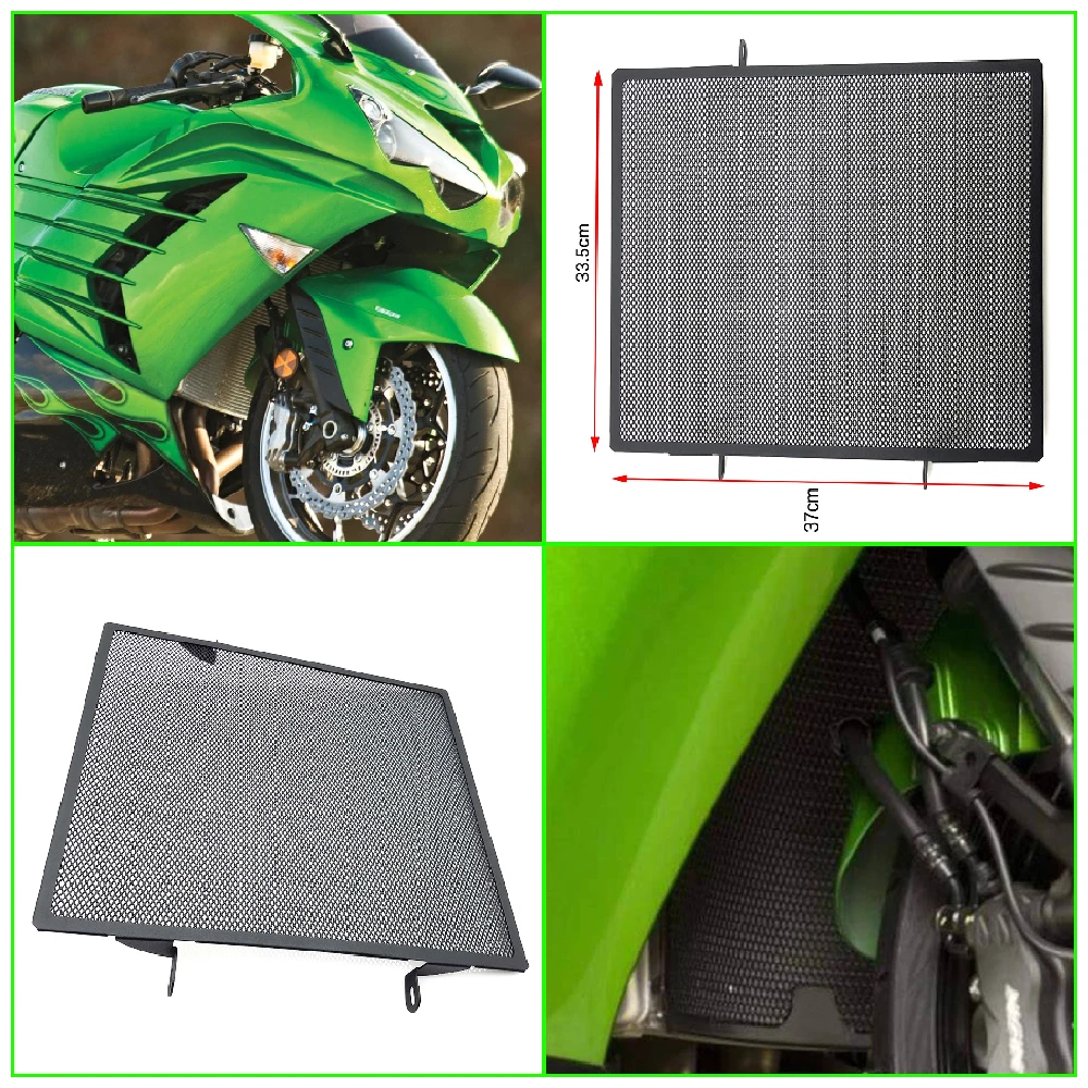 

Fits for Kawasaki ZX14R Ninja ZX-14R ZZR1400 GTR1400 ZG1400 2006-2019 Motorcycle Radiator Cover Cooler Grille Protector Guard