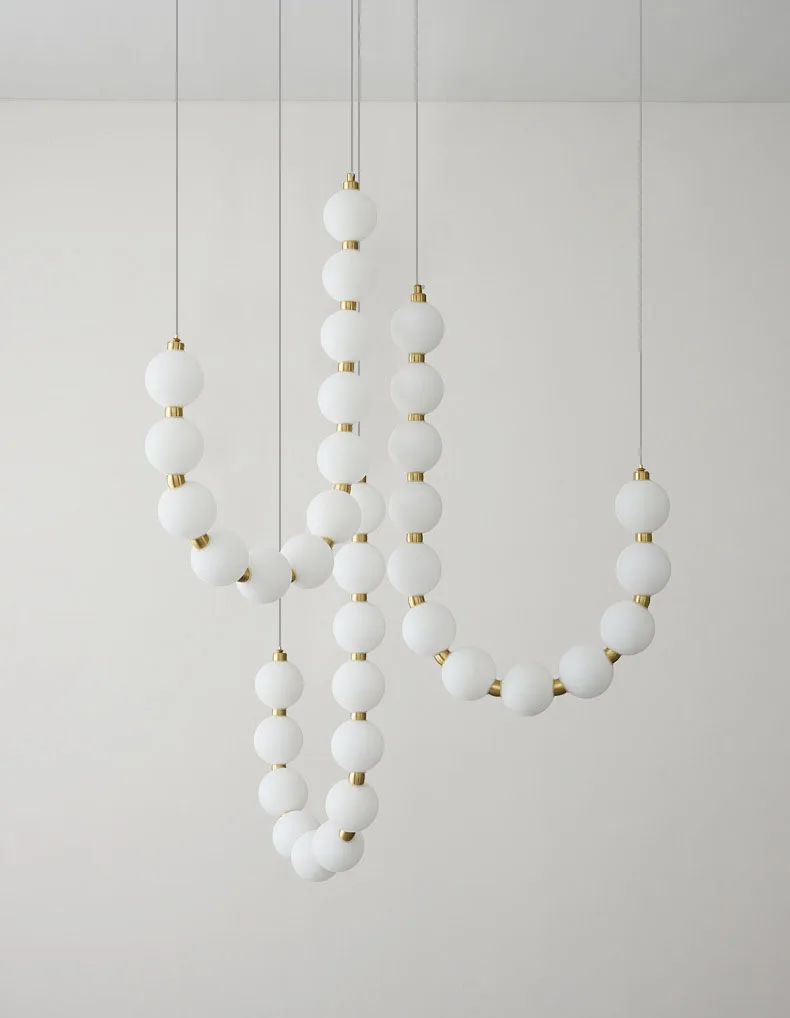 White Acrylic LED Chandelier Gold Aluminium