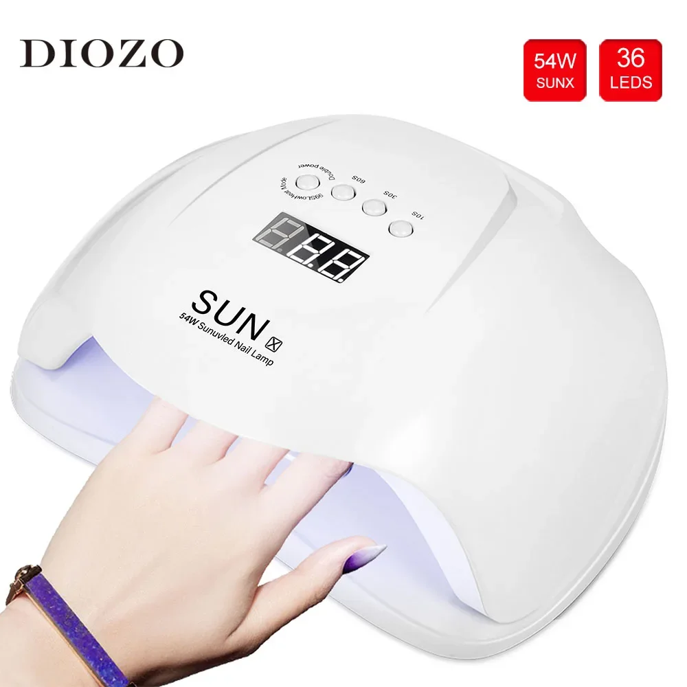 SUNX UV LED Nail Lamp 54W Infrared Sensor 36 Leds Drying Nails Lamp 10/30/60s Manicure Curing Timer Varnish Nail Art Lamp Dryer