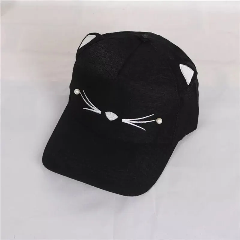 Cats Ears Fleece Hat Peak Cap Baseball Cartoon Cotton Outdoor Sport Casual Sun Cap Cosplay Fashion Plush Hat