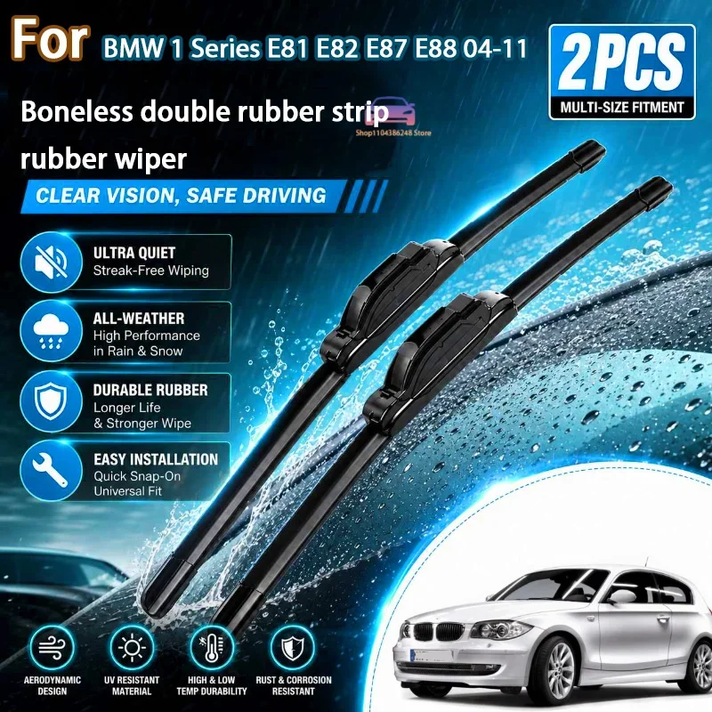 

Frameless Wiper Blades 20"+20" Silent All Season Rubber Windshield Wipers For BMW 1 Series E81 E82 E87 E88 2004-2011 Auto Parts