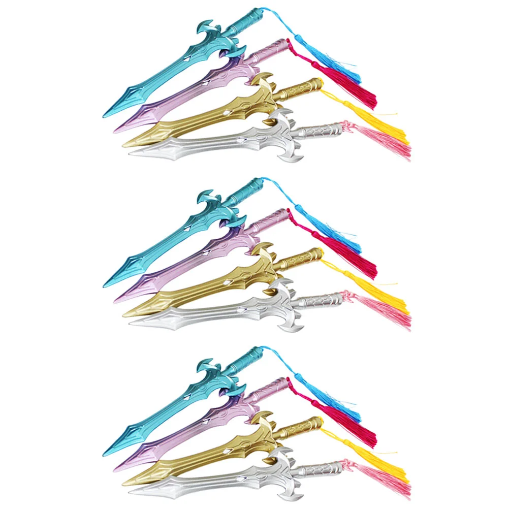 12 Pcs Office Gel Pen Plastic Pens Cartoon Come Sword-shaped Ancient Signing Novelty