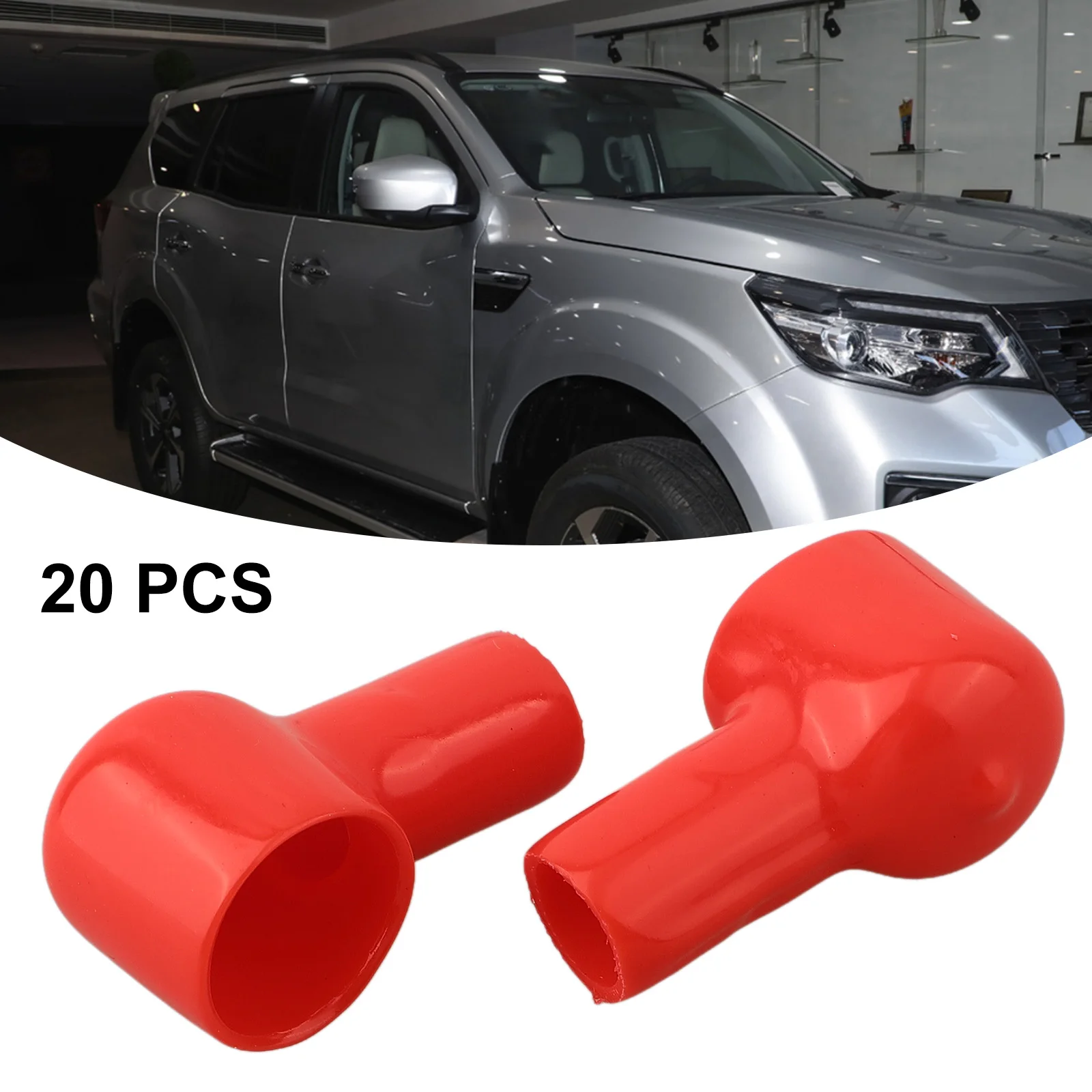20PCS Battery Terminal Cover Boots Insulating Protective Lug Cap 12x20mm Red Good Covers Protector Cap For Car Batteries Accesso