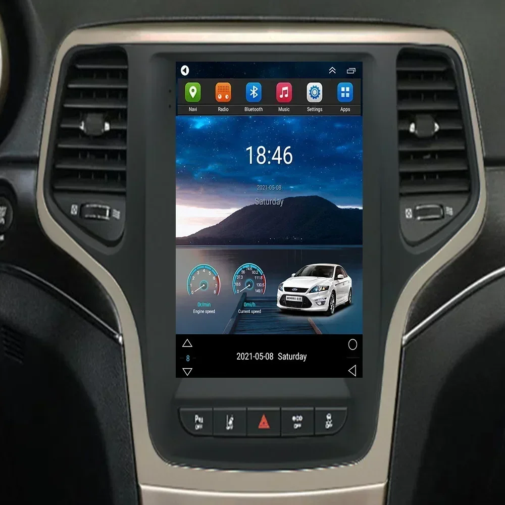 For Tesla Style 2Din Android 13 Car Radio For JEEP Grand Cherokee 2014-2035 Multimedia Video Player GPS Stereo Carplay DSP Camer