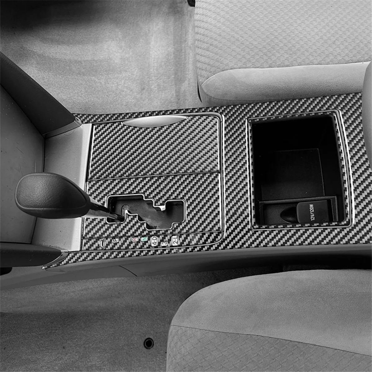 

M53K_Carbon Fiber Center Console Gear Shift Panel Cover Trim for Toyota