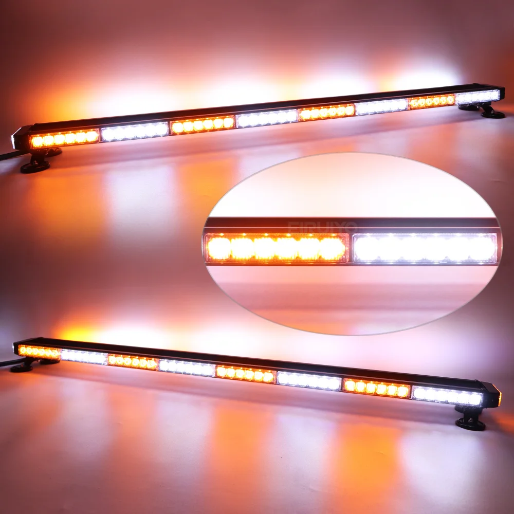 37 "43" 49 "giallo bianco COB LED avvertimento di emergenza Lightbar Strobe Beacon carro attrezzi auto polizia tetto lampeggiante lampada di segnalazione 12V 24V