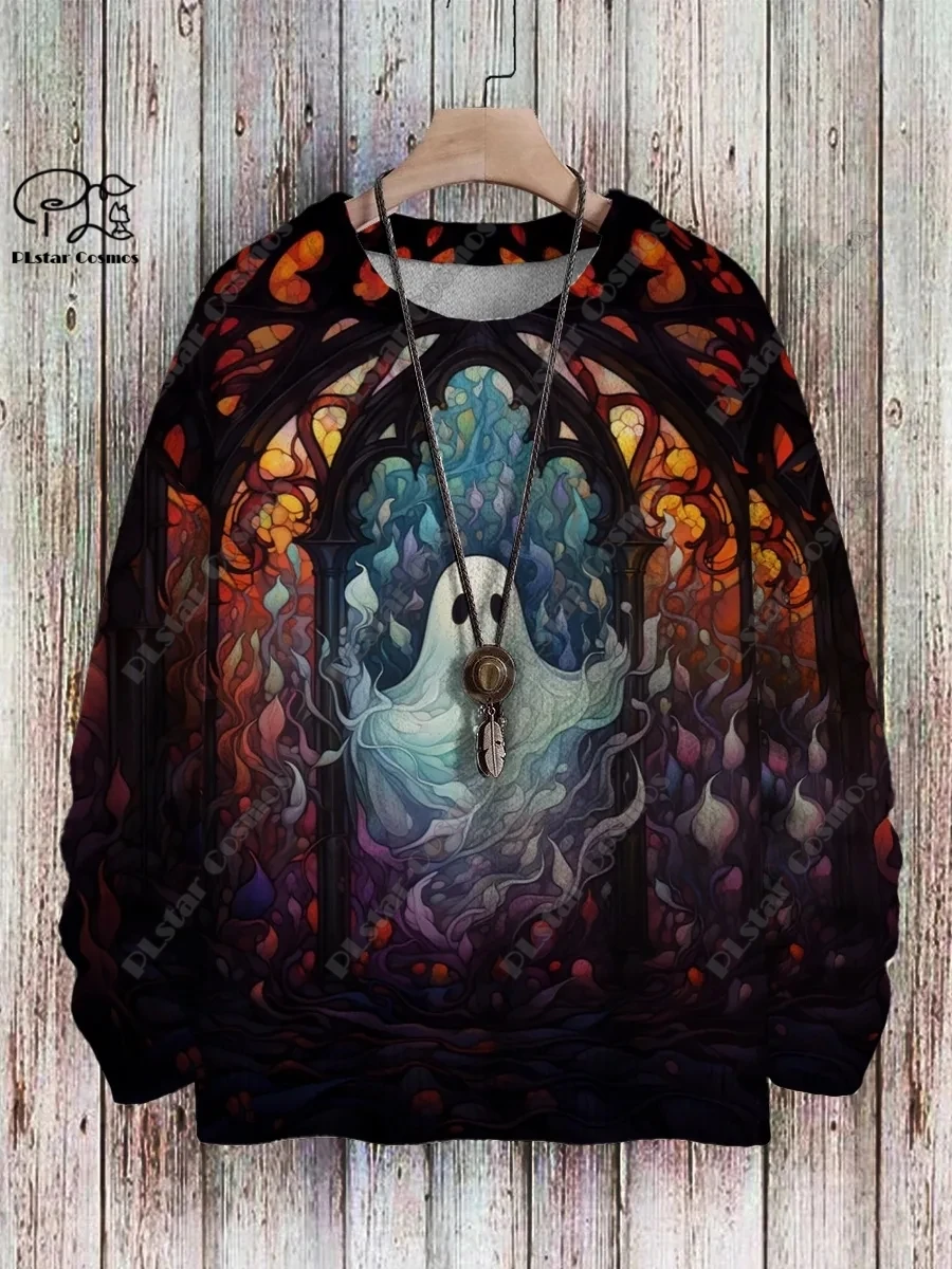 3D Printed Halloween Series Ghost Witch Print Pattern Ugly Sweater Casual Unisex Winter Sweater