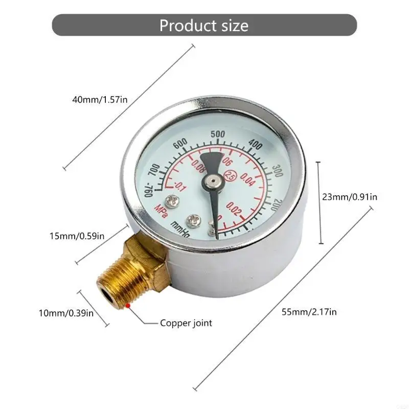 

G92C Filter Pressure Gauge for Water Pressure Testing Pneumatic Systems, 40mm Dials
