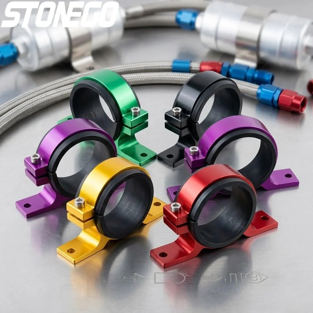 

Universal 50mm Aluminum Oil Pump Bracket Car Chassis Durable Fuel Pump Mounting Suspension Steering System Accessories