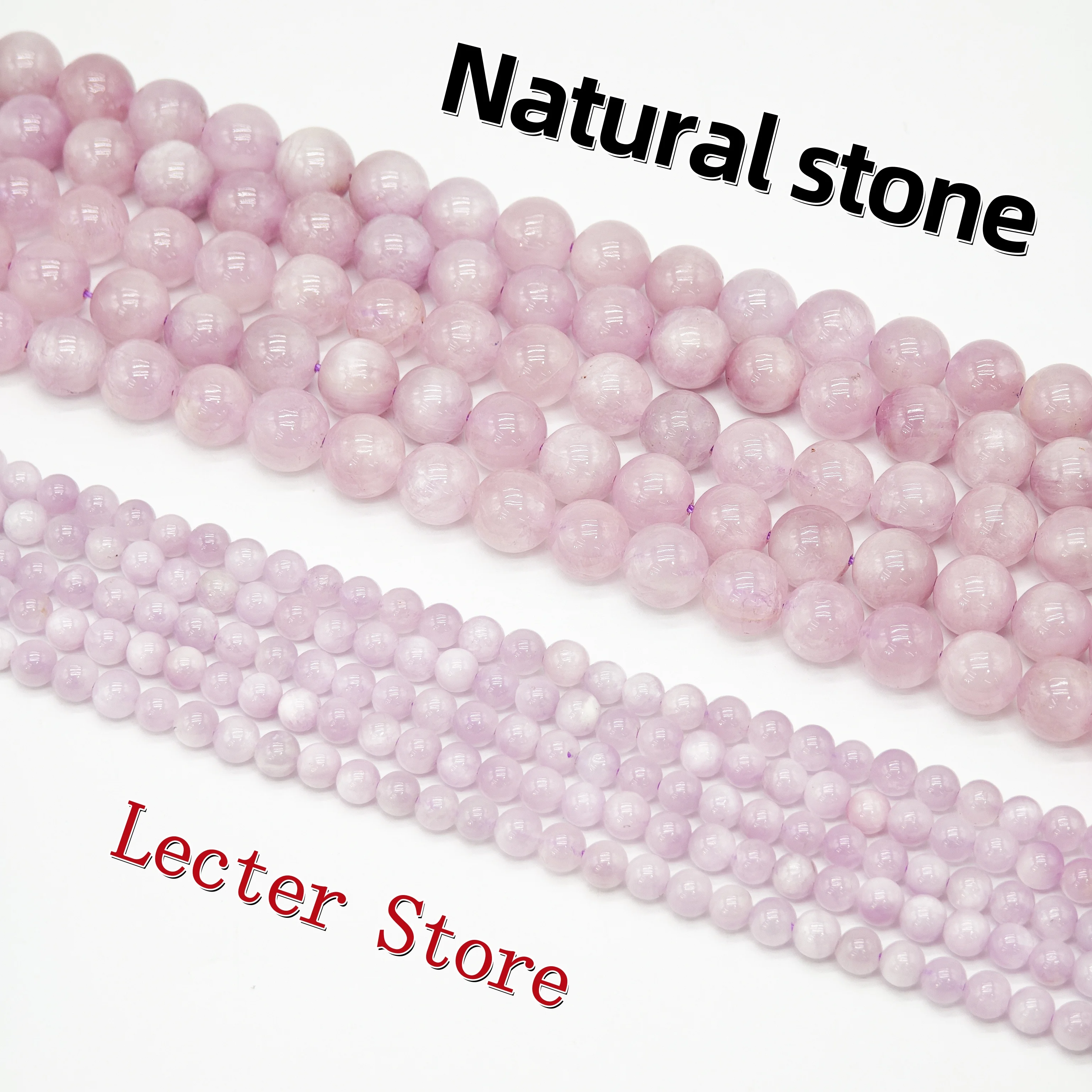 

AAA Grade Natural Light Luxury Kunzite Round Beads 4mm & 8mm 15 Inch Strings Limited New Arrivals for Jewelry DIY and Collection