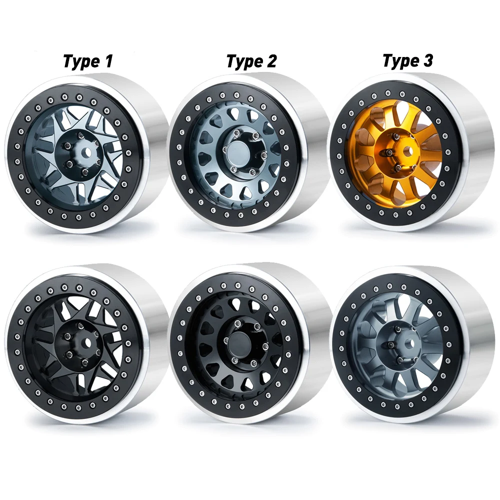 MIBIDAO 1/2/4Pcs 2.9inch Beadlock Aluminum Wheel Rims for Axial SCX6 AXI05000 Wrangler AXI05001 Trail Honcho 1/6 RC Car Model