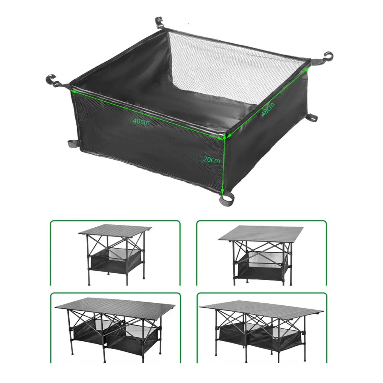 Mesh Basket Organizer For Camping Table Rack Bag Net Bag Under Table Storage Bag Picnics Barbecues Item Storage Basket Large