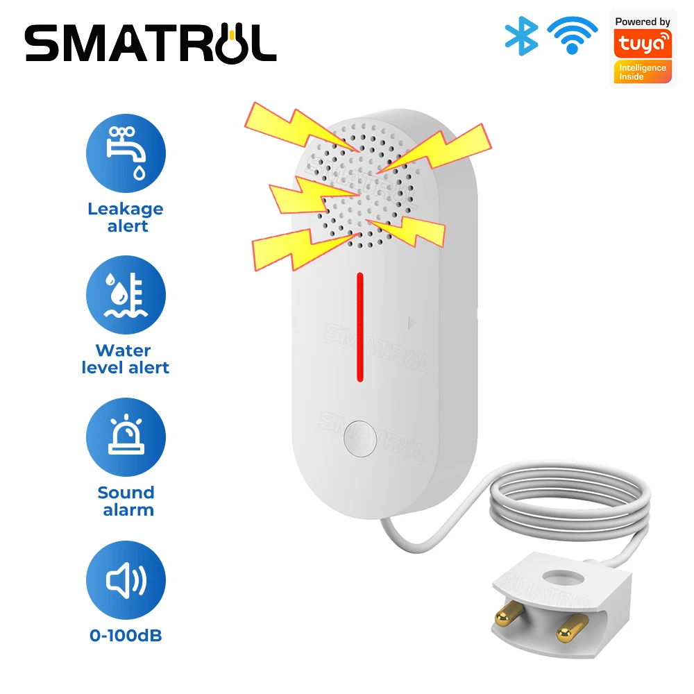 Tuya Smart Wifi Leak Sensor Water Leakage Detector Flood Alert For Smart Home Flood Alert Overflow Security App Alarm Sound