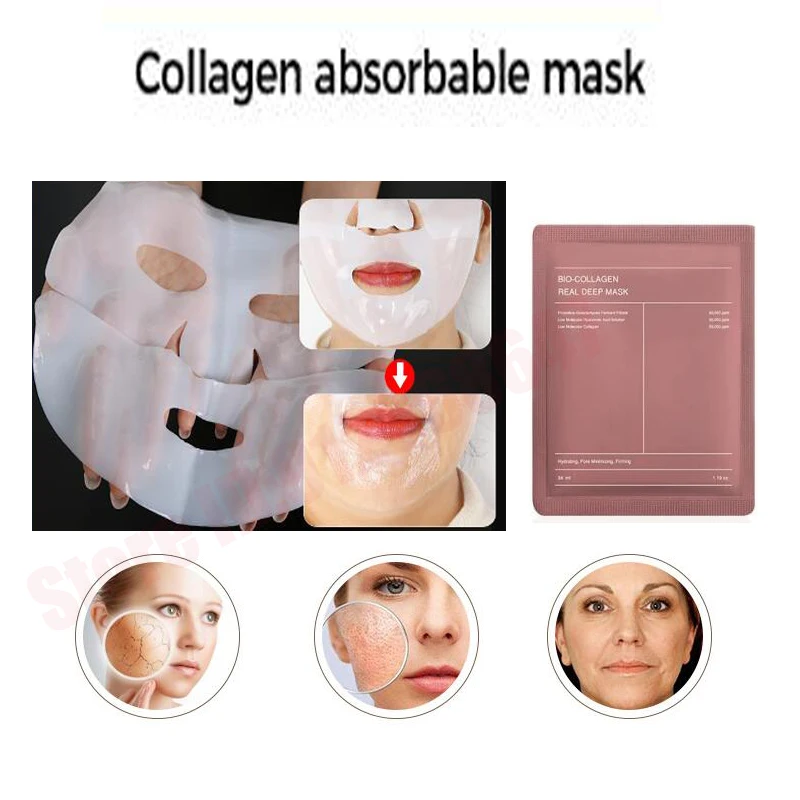 Bio-Collagen Real Deep Mask Soluble Collagen Sheet Mask With Hydrolyzed Collagen Moisturizing Face Mask For Skin Care Korean