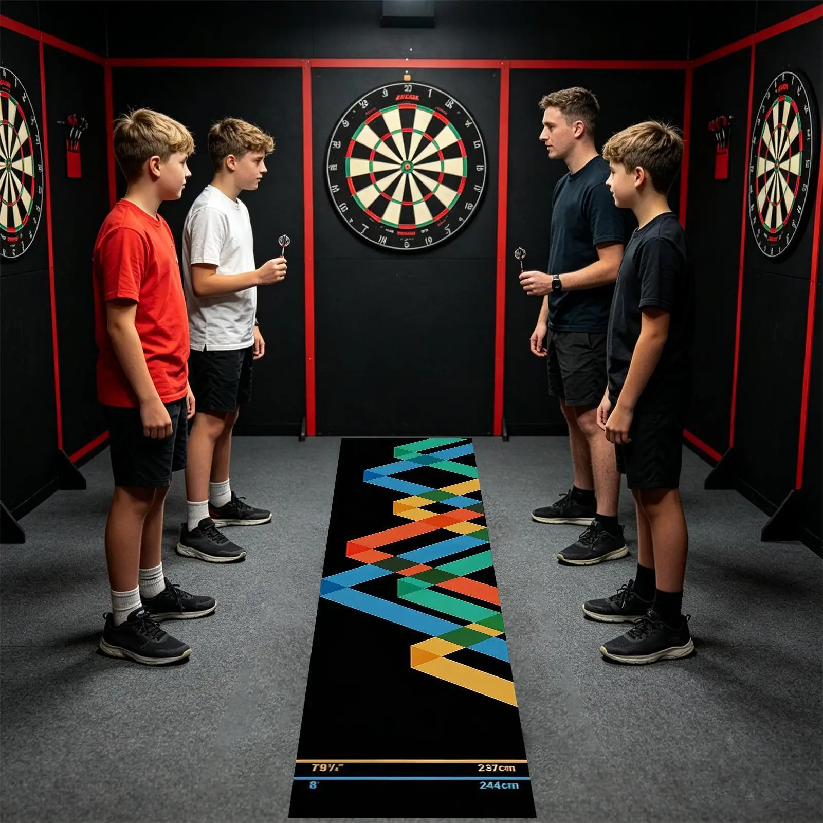 Dart Rug Crystal Velvet Non-Slip Portable Protective Dart Mat For Game Room Tournament Sports Club Office Break Room Basement